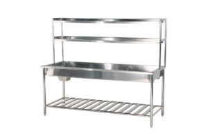 Full Size Sink Table With 2 Tier Overshelf 300x200 1